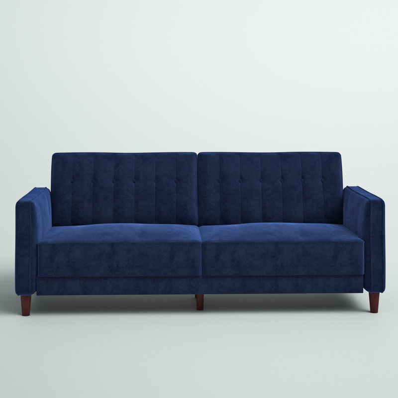 Mercury Row® Perdue 81.5" Velvet Square Arm Convertible Sleeper